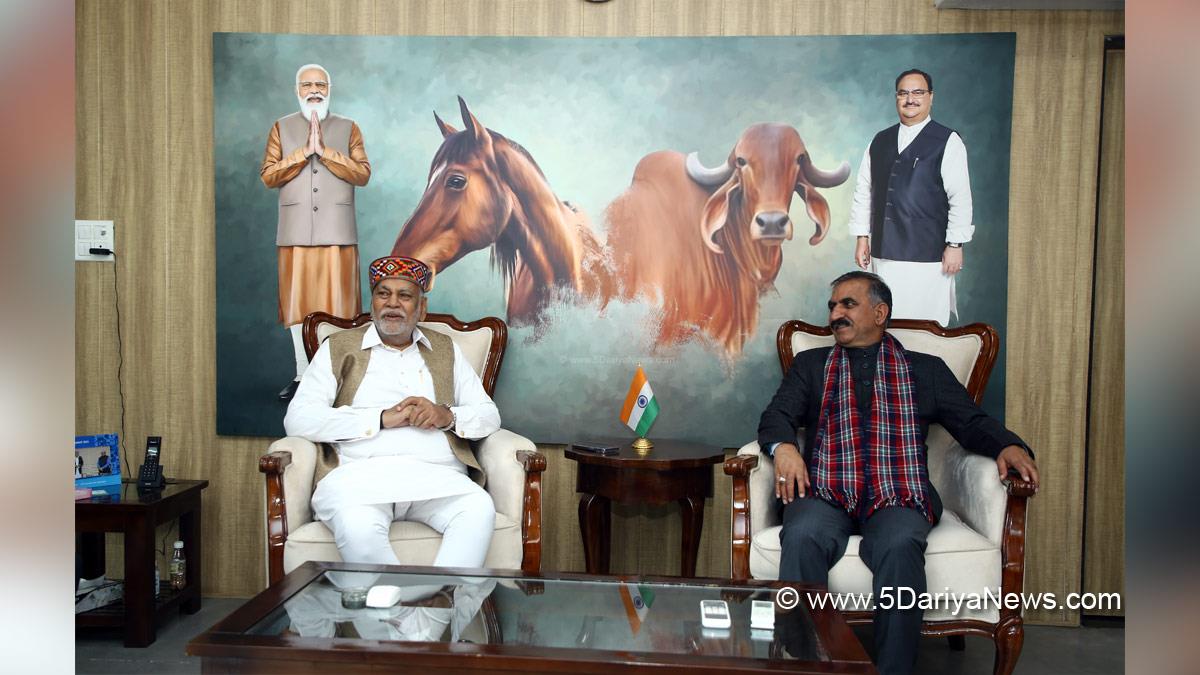 Sukhvinder Singh Sukhu, Himachal Pradesh, Himachal, Congress, Indian National Congress, Himachal Congress, Shimla, Chief Minister of Himachal Pradesh, Parshottam Rupala, BJP, Bharatiya Janata Party, Union Minister for Fisheries Animal Husbandry and Dairying