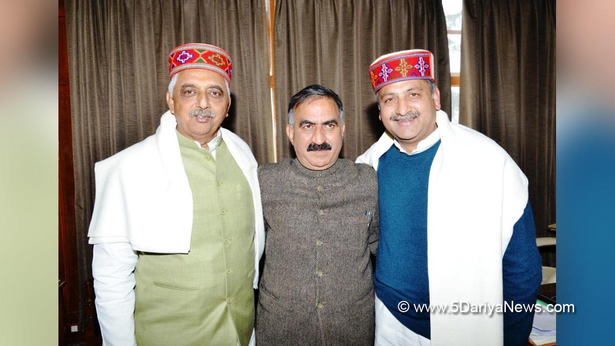 Sukhvinder Singh Sukhu, Vijay Inder Singla, Akhilesh Pratap Singh, Himachal Pradesh, Himachal, Congress, Indian National Congress, Himachal Congress, Shimla, Chief Minister of Himachal Pradesh
