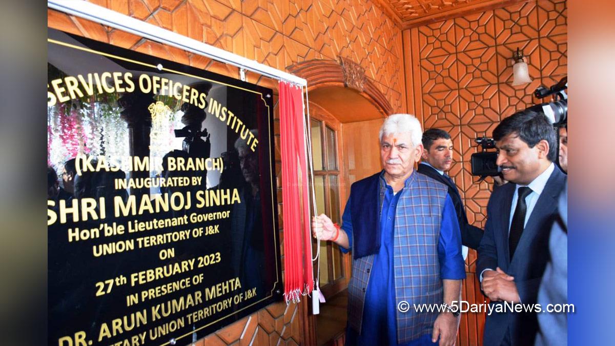 Manoj Sinha, Lieutenant Governor J&K, Raj Bhavan, Jammu, Srinagar, Kashmir, Jammu And Kashmir, Jammu & Kashmir, Dr Arun Kumar Mehta, Chief Secretary, Arun Kumar Mehta