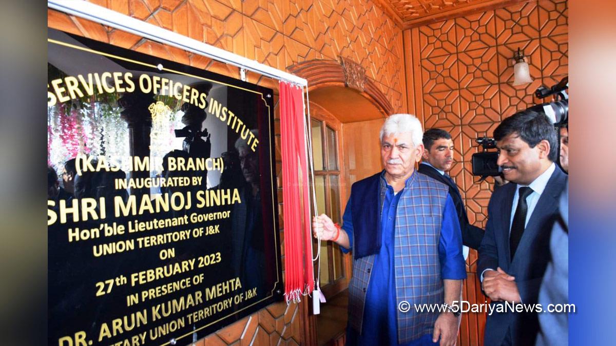 Manoj Sinha, Lieutenant Governor J&K, Raj Bhavan, Jammu, Srinagar, Kashmir, Jammu And Kashmir, Jammu & Kashmir, Dr Arun Kumar Mehta, Chief Secretary, Arun Kumar Mehta