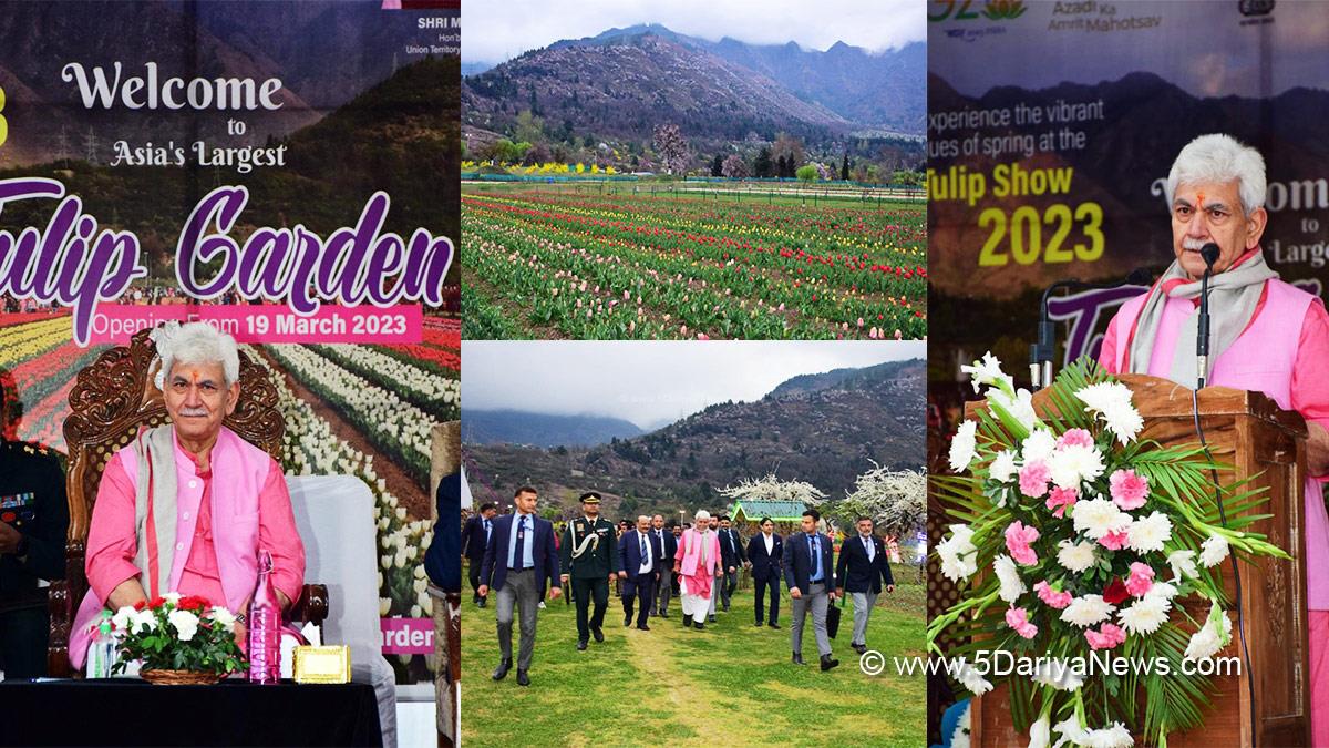 Manoj Sinha, Lieutenant Governor J&K, Raj Bhavan, Jammu, Srinagar, Kashmir, Jammu And Kashmir, Jammu & Kashmir, Asias largest Tulip Garden
