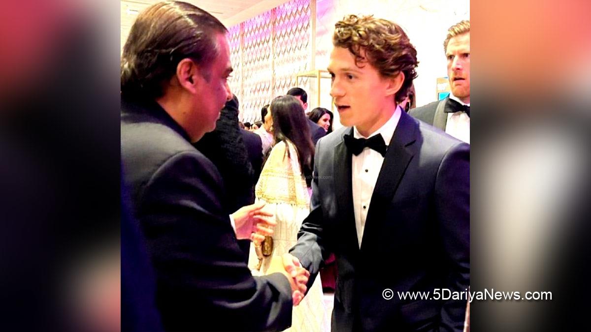 Bollywood, Hollywood, Mumbai, Tom Holland, Tom Holland Mumbai, Tom Holland Mukesh Ambani, Mukesh Ambani, Nita Mukesh Ambani Cultural Centre, Nita Mukesh Ambani Cultural Centre Opening