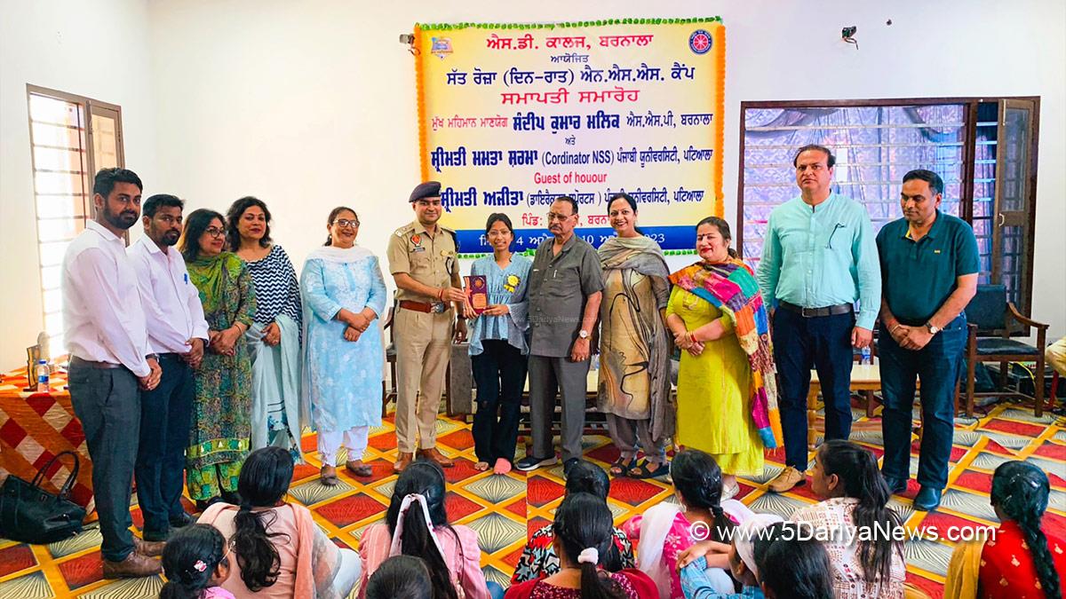 Sandeep Kumar Malik, SSP Sandeep Kumar Malik, Senior Superintendent Of Police, SD College, NSS Camp, Barnala