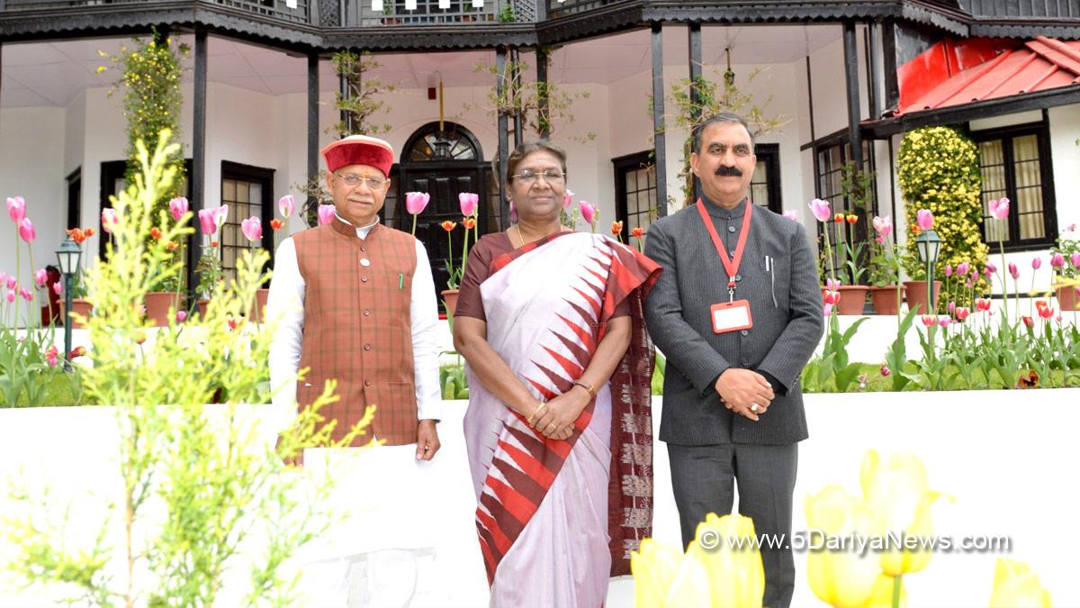 Droupadi Murmu, President of India, President, Indian President, Rashtrapati, Sukhvinder Singh Sukhu, Himachal Pradesh, Himachal, Congress, Indian National Congress, Himachal Congress, Shimla, Chief Minister of Himachal Pradesh, Shiv Pratap Shukla, Bharatiya Janata Party, BJP, BJP Himachal, Raj Bhawan, Tulip Garden