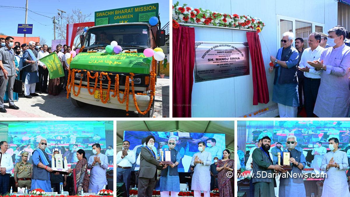 Manoj Sinha, Lieutenant Governor J&K, Raj Bhavan, Jammu, Srinagar, Kashmir, Jammu And Kashmir, Jammu & Kashmir, National Panchayati Raj Day