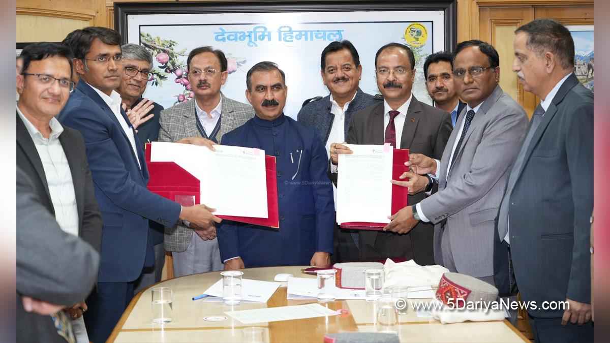 Sukhvinder Singh Sukhu, Himachal Pradesh, Himachal, Congress, Indian National Congress, Himachal Congress, Shimla, Chief Minister of Himachal Pradesh, Memorandum of Understanding, MoU, Oil India Limited