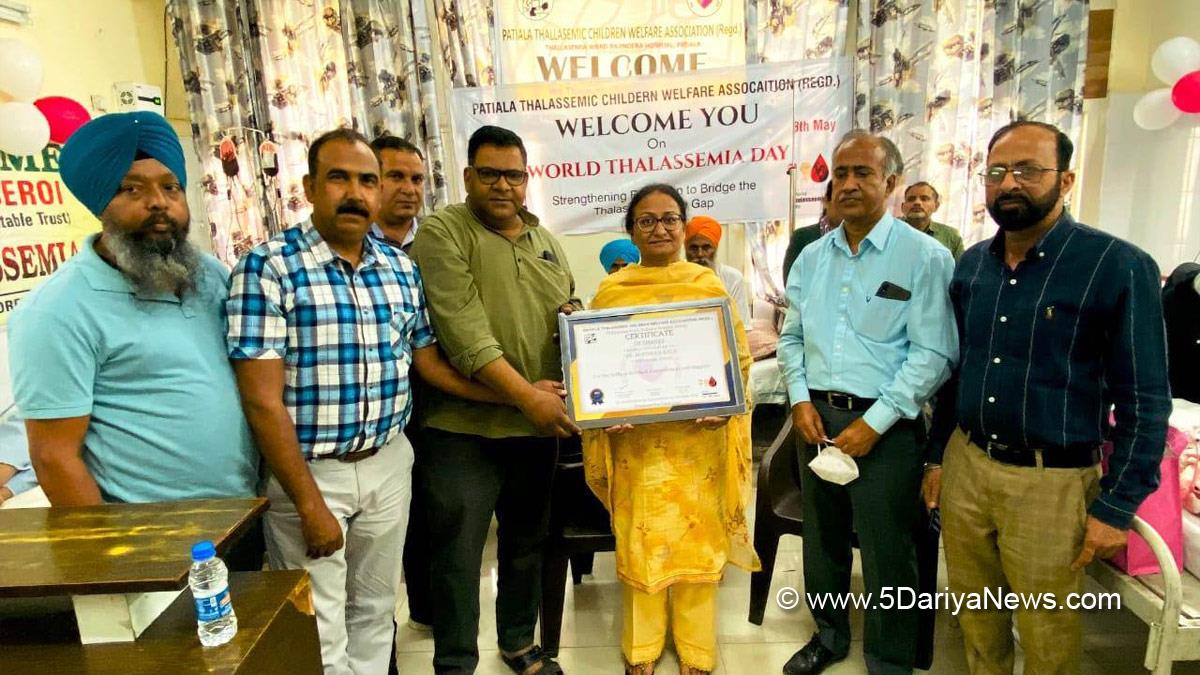 Health, Civil Surgeon Dr. Raminder Kaur, Patiala, Blood camp, Blood Donation Camp, World Thalassaemia Day, District Red Cross Society, Patiala