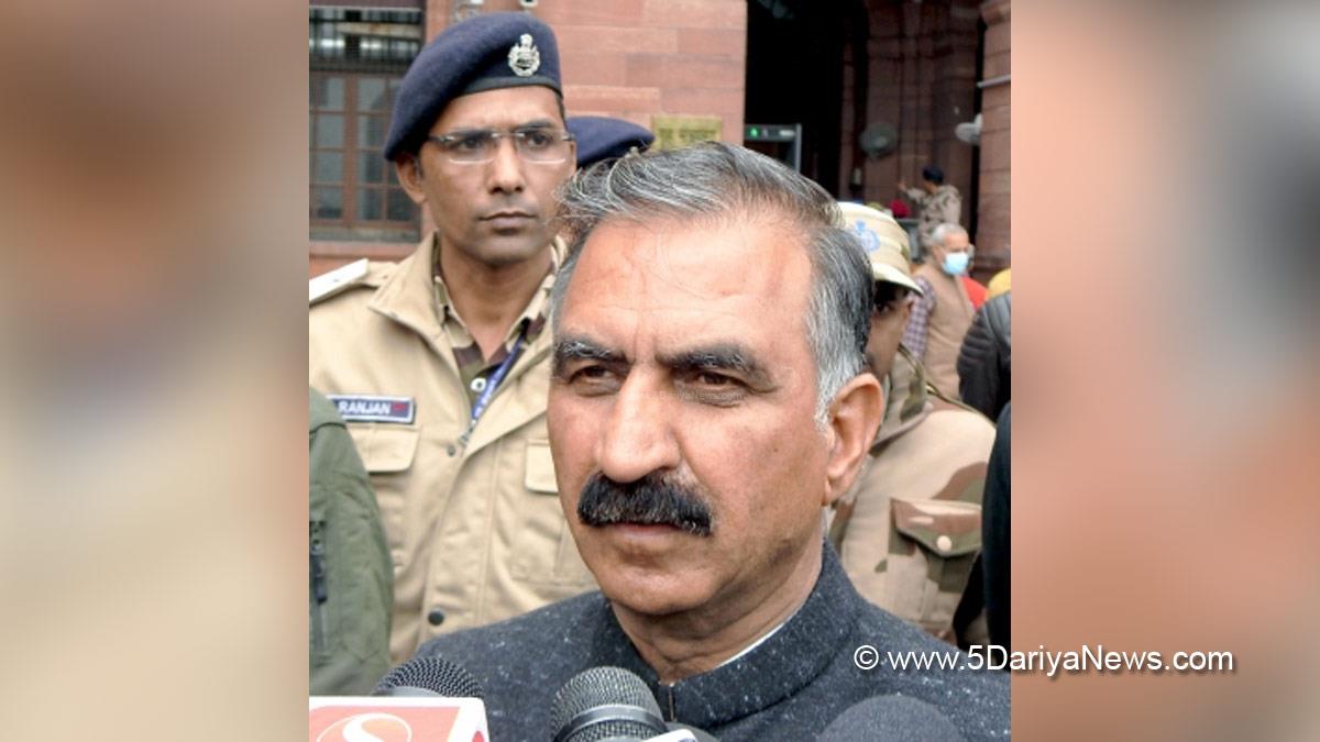 Sukhvinder Singh Sukhu, Himachal Pradesh, Himachal, Congress, Indian National Congress, Himachal Congress, Shimla, Chief Minister of Himachal Pradesh, National Cancer Institute, AIIMS