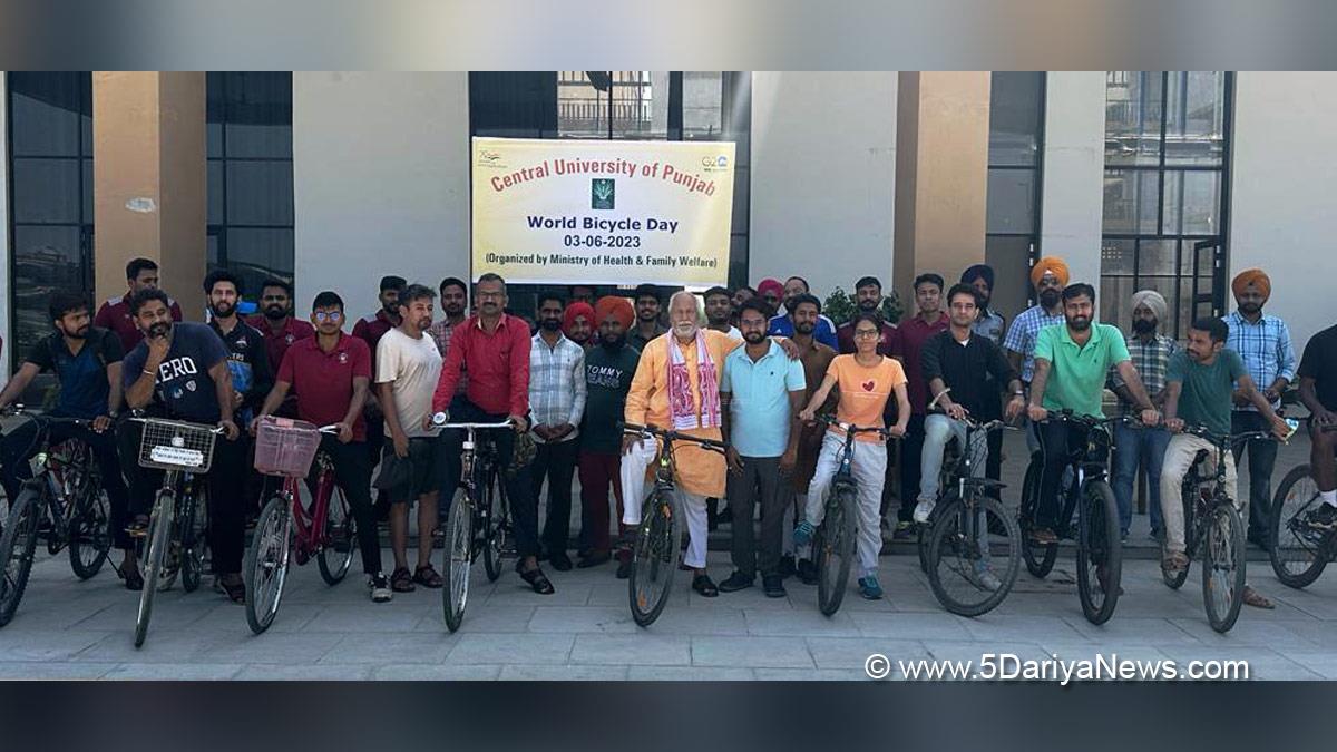 Central University of Punjab, CUPB, Bathinda, Prof. Raghvendra P Tiwari, World Bicycle Day, Bicycle Day