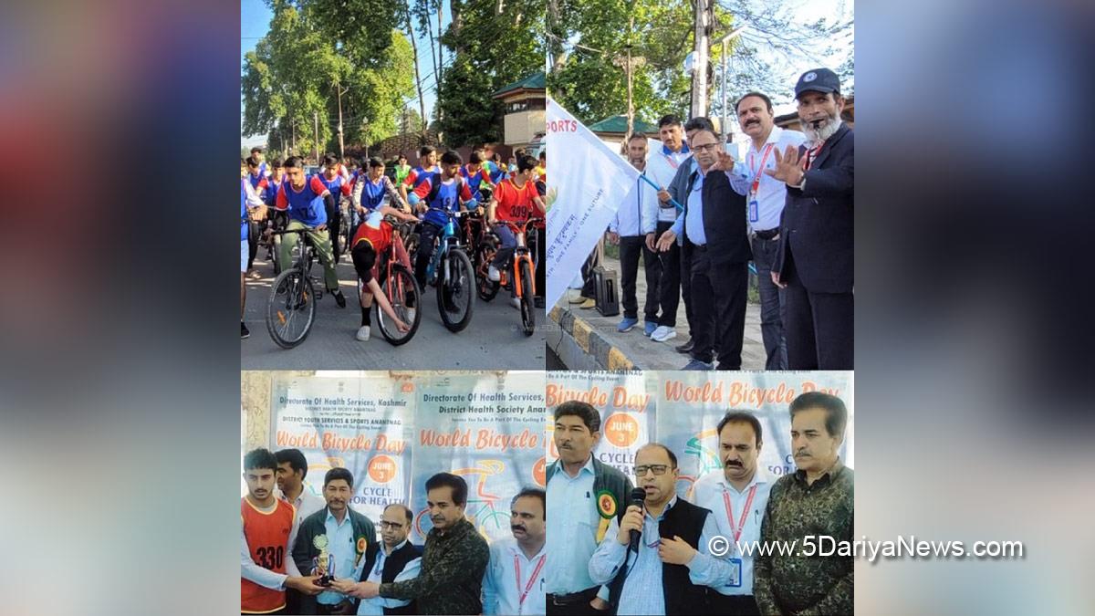 Anantnag, World Bicycle Day, Kashmir, Jammu And Kashmir, Jammu & Kashmir, District Youth Services and Sports, DYS&S