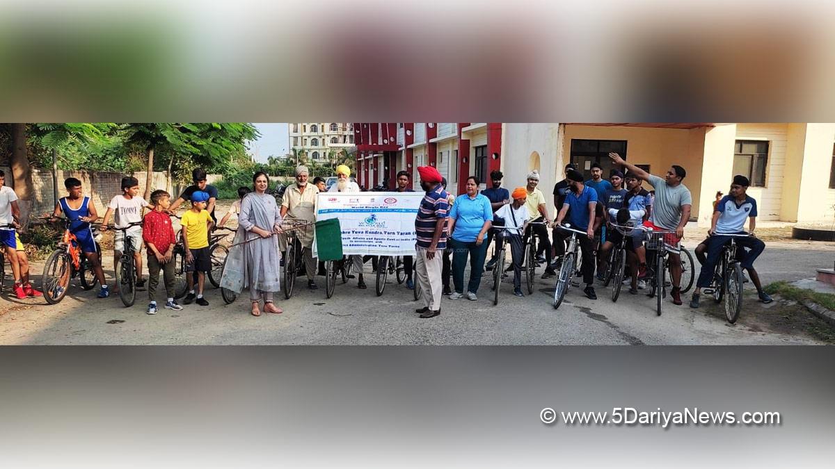 Jasleen Kaur, District Youth Officer Tarantarn., Tarantarn, World Bicycle Day, Bicycle Day