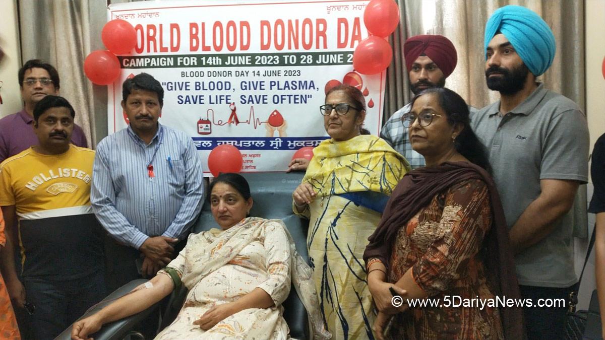 Health, Dr. Ranju Singla, Civil Surgeon Sri Muktsar Sahib, Blood Camp, Blood Donation Camp, Sri Muktsar Sahib, World Blood Donor Day