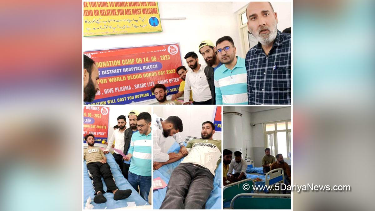 Kulgam, Medical Superintendent, District Hospital Kulgam Dr. Gulzar Ahmad, Kashmir, Jammu And Kashmir, Jammu & Kashmir, Blood Donation Camp, Blood Camp, World Blood Donor Day 2023