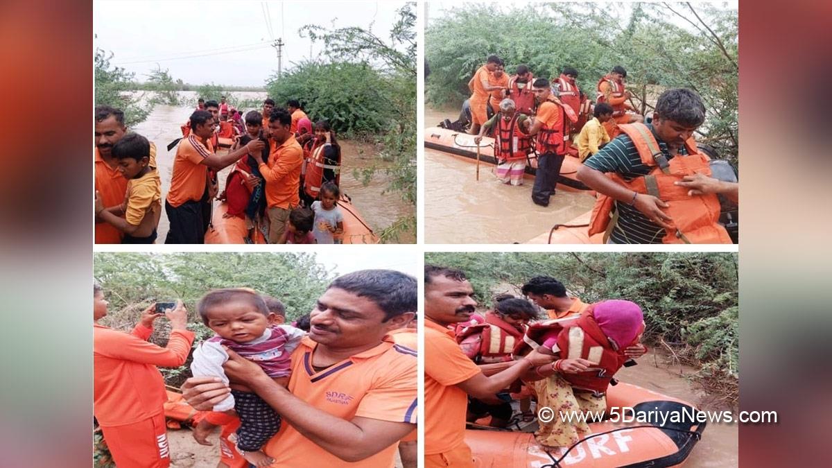 Weather, Hadsa, Biparjoy, Rajasthan Flood, Rajasthan Flood Rescued, SDRF Team, Jalore, Alok Kumar Vashisht, SDRF Additional Director General Police, Commandant Raj Kumar Gupta, Jaipur
