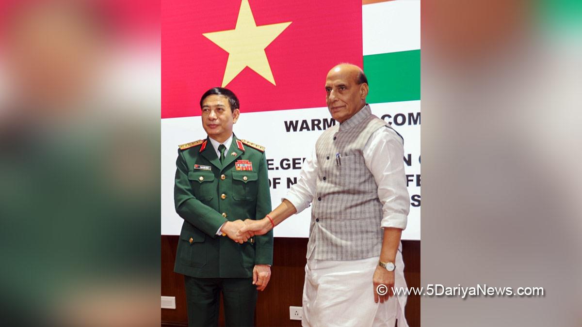 Rajnath Singh, Union Defence Minister, Defence Minister of India, BJP, Bharatiya Janata Party, International Leader, General Phan Van Gang, Vietnamese Defence Minister,  Corvette INS Kirpan, INS Kirpan, Vietnam,  Missile Corvette