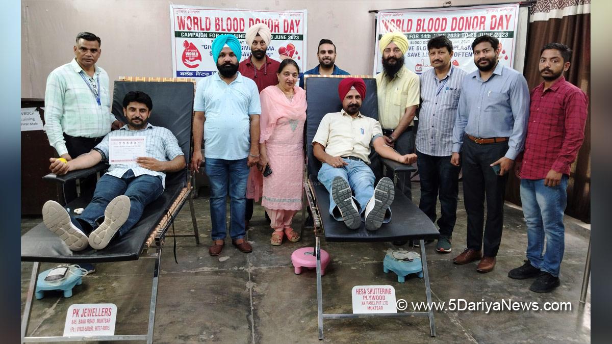 Health, Dr. Ranju Singla, Civil Surgeon Sri Muktsar Sahib, Sri Muktsar Sahib, Blood Camp, Blood Donation Camp, World Blood Donor Day