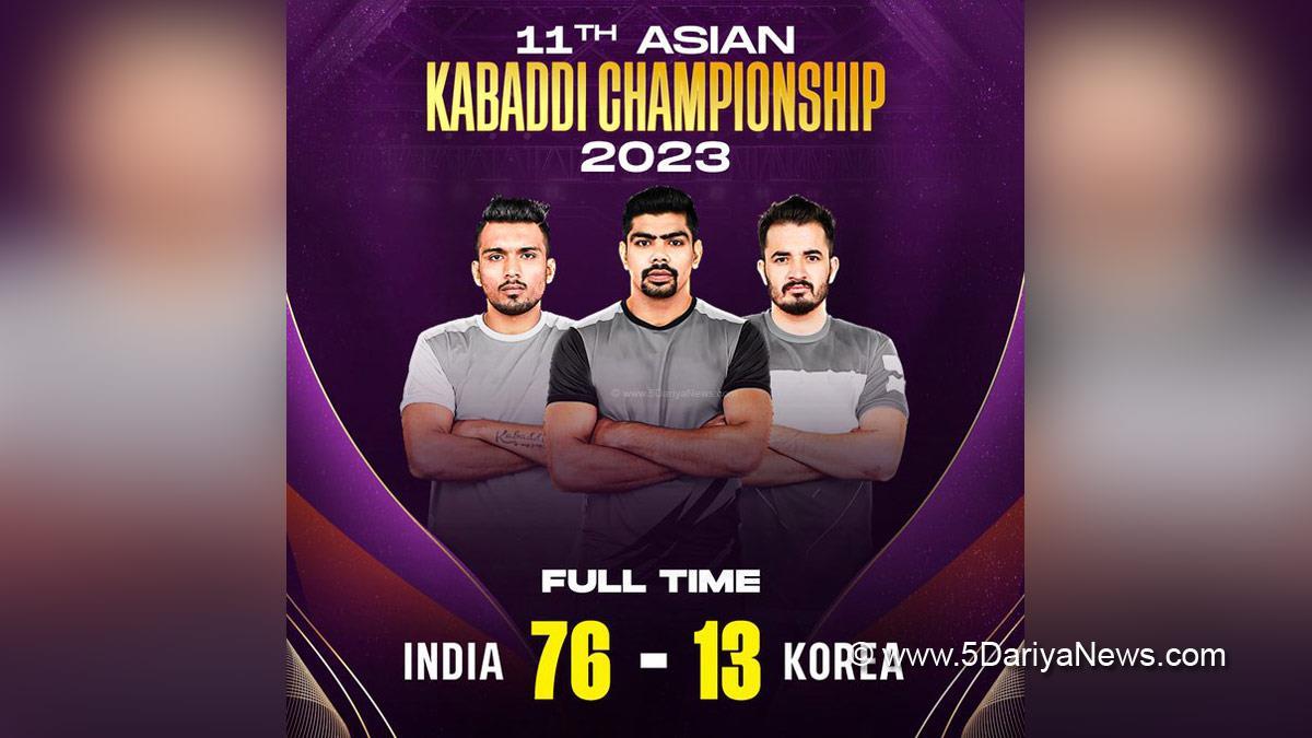 Sports News , Kabaddi , Asian Kabaddi Championship , Busan , South Korea , India