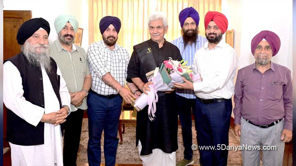 Manoj Sinha, Lieutenant Governor J&K, Raj Bhavan, Jammu, Srinagar, Kashmir, Jammu And Kashmir, Jammu & Kashmir, Gurudwara Parbandhak Committee Pulwama, Surinder Ambardar