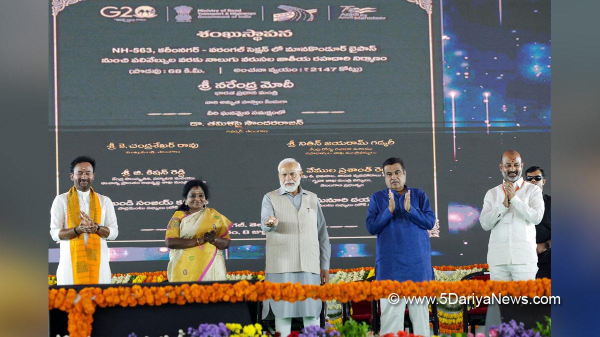 Narendra Modi, Modi, BJP, Bharatiya Janata Party, Prime Minister of India, Prime Minister, Narendra Damodardas Modi, Warangal, Telangana, Nitin Gadkari, Gangapuram Kishan Reddy, G. Kishan Reddy