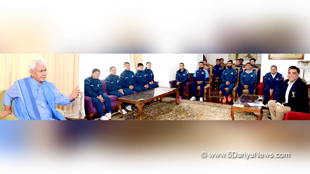 Manoj Sinha, Lieutenant Governor J&K, Raj Bhavan, Jammu, Srinagar, Kashmir, Jammu And Kashmir, Jammu & Kashmir, Indian Wushu Team