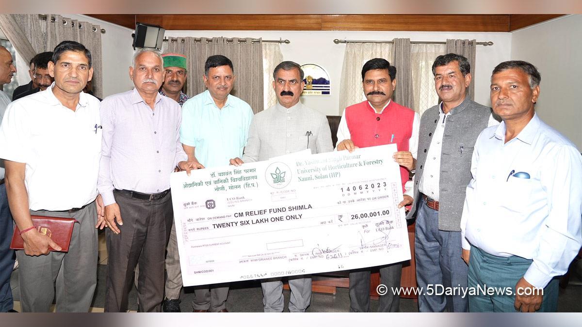 Sukhvinder Singh Sukhu, Himachal Pradesh, Himachal, Congress, Indian National Congress, Himachal Congress, Shimla, Chief Minister of Himachal Pradesh, Chief Minister Relief Fund