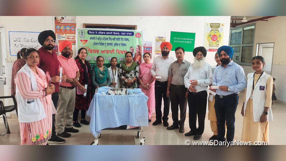 Health, Dr. Gurpreet Singh Rai, Civil Surgeon Tarn Taran, Tarn Taran, World Population Day