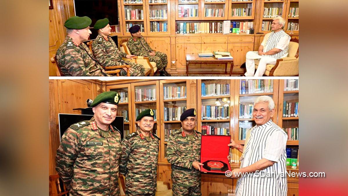 Manoj Sinha, Lieutenant Governor J&K, Raj Bhavan, Jammu, Srinagar, Kashmir, Jammu And Kashmir, Jammu & Kashmir, Chief of Army Staff General Manoj Pande