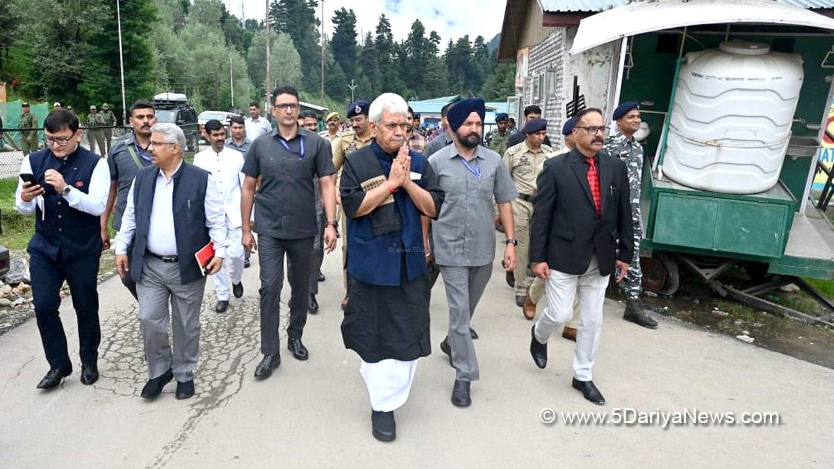 Manoj Sinha, Lieutenant Governor J&K, Raj Bhavan, Jammu, Srinagar, Kashmir, Jammu And Kashmir, Jammu & Kashmir, Nunwan, Chandanwari Base camps