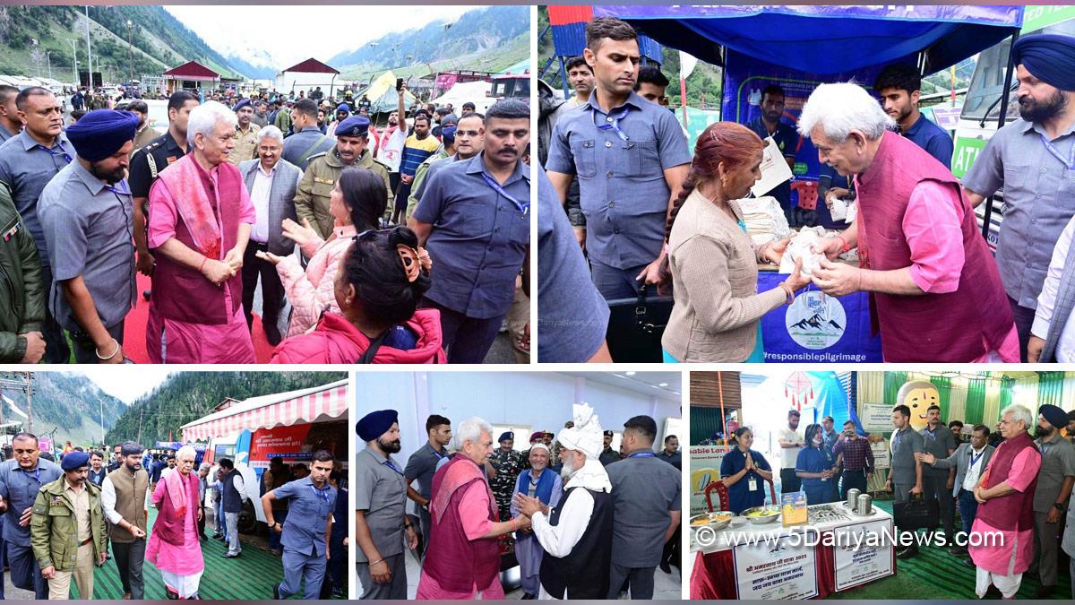 Manoj Sinha, Lieutenant Governor J&K, Raj Bhavan, Ganderbal, Kashmir, Jammu And Kashmir, Jammu & Kashmir, Shri Amarnath Ji Yatra, Shri Amarnathji Yatra 2023, Amarnathji Yatra, Amarnathji Yatra 2023, Shri Amarnath Ji Pilgrimage, Shri Amarnathji Shrine Board, SASB, SANJY-2023