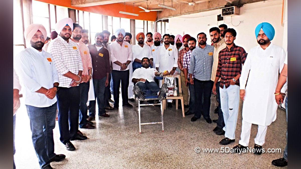Students Organization of India, Blood Donation Camp, Blood Camp, Vicky Middukhera, Panjab University, Ajaypal Singh Middukhera, Vicky Middukhera Foundation, Dr. Ratiram Sharma
