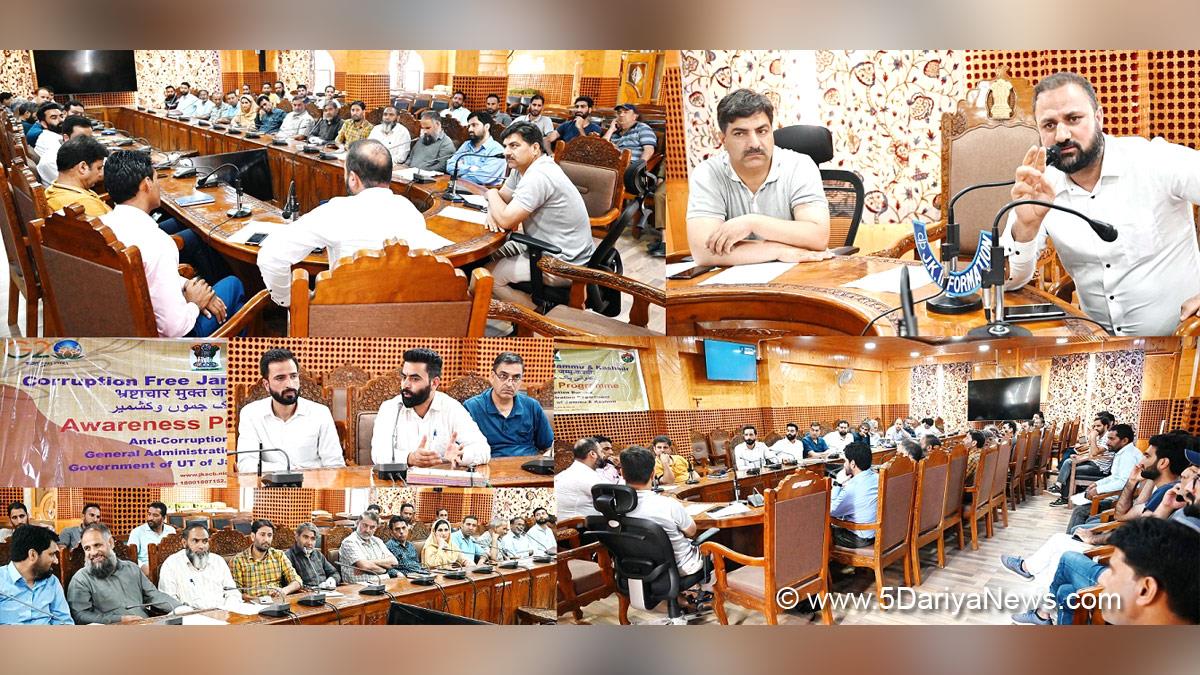 Shopian, DDC Shopian, District Development Commissioner Shopian, Faz Lul Haseeb, Faz-Lul Haseeb, Kashmir, Jammu And Kashmir, Jammu & Kashmir, District Administration Shopian, Corruption Free J&K, Vigilance Awareness Week, Anti Corruption Bureau, Vigilance Awareness Programme