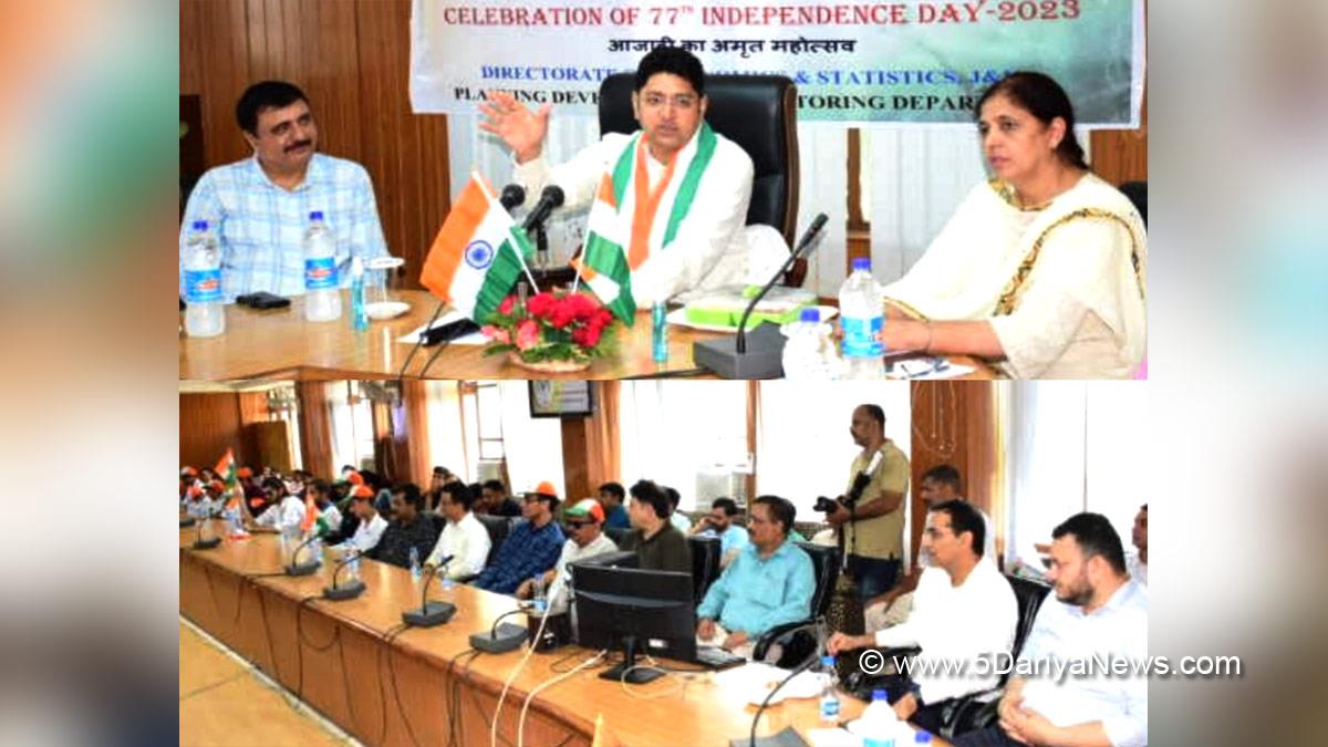 Raghav Langer, Secretary, Planning Development Monitoring department, Kashmir, Jammu And Kashmir, Jammu & Kashmir, Meri Maati Mera Desh, Tiranga Rally, Har ghar Tiranga, Azadi Ka Amrit Mahotsav, 76th Anniversary of Indian Independence, 76th years of Independence, Har ghar Tiranga, Kashmir, Jammu And Kashmir, Jammu & Kashmir, Kashmir Valley