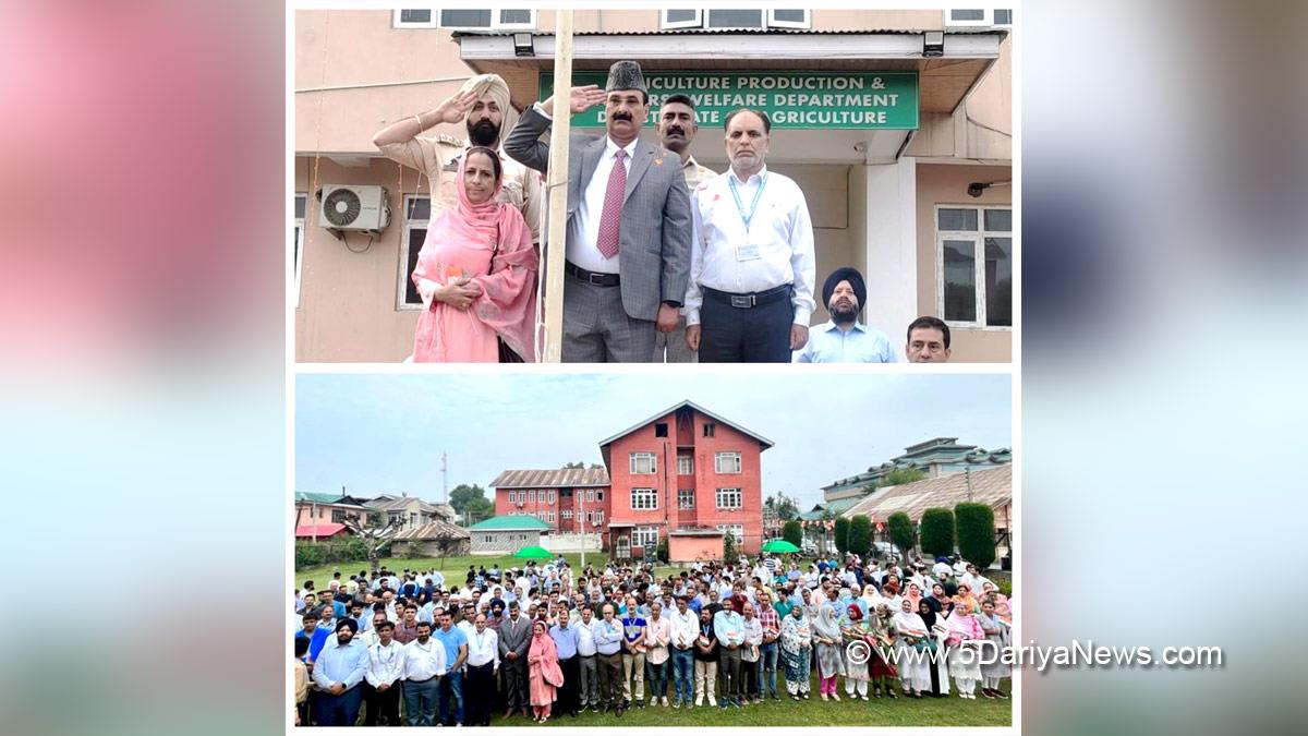 Agriculture, Director Agriculture Kashmir, Chowdhary Mohammad Iqbal, Srinagar, Kashmir, Jammu And Kashmir, Jammu & Kashmir, Kashmir Valley, Independence Day, Independence Day of India, Independence Day 2023, 77th Independence Day 2023, Independence Day India, Indian Flag, Har Ghar Tiranga, 15 august 2023