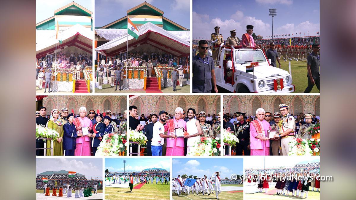Manoj Sinha , Lieutenant Governor J&K , Raj Bhavan , Jammu , Srinagar , Kashmir , Jammu And Kashmir , Jammu & Kashmir , Independence Day , Independence Day of India , Independence Day 2023 , 77th Independence Day 2023 , Independence Day India , Indian Flag , Har Ghar Tiranga , 15 august 2023