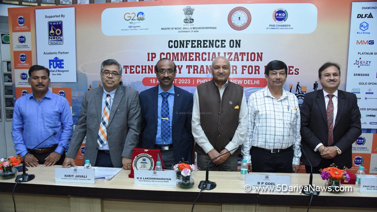 PHD Chamber of Commerce and Industry,  IP Commercialisation & Technology, Kirit Javali, Co-Chair of the Law & Justice,National Research Development Corporation, Micro, Small & Medium Enterprises, MSME, New Delhi