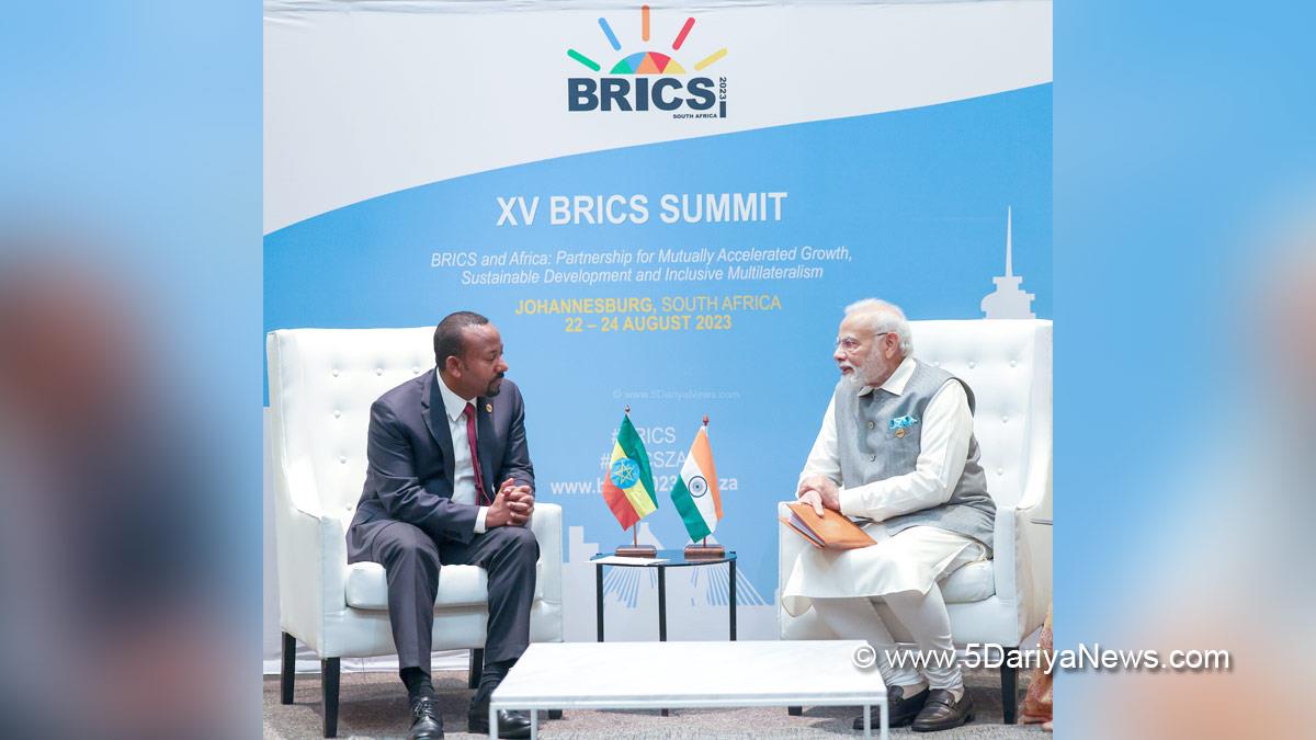 Narendra Modi, Modi, BJP, Bharatiya Janata Party, Prime Minister of India, Prime Minister, Narendra Damodardas Modi, Dr. Abiy Ahmed Ali, Johannesburg, South Africa