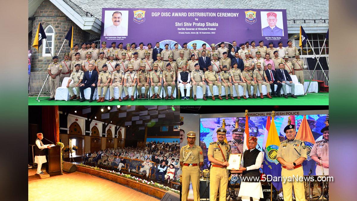 Shiv Pratap Shukla, Himachal Pradesh, Himachal, Bharatiya Janata Party, BJP, BJP Himachal, Shimla, Raj Bhawan, Sanjay Kundu, Surendra Chauhan, Uma Kaushal, Municipal Corporation Shimla, D.G.P. Disc Awards
