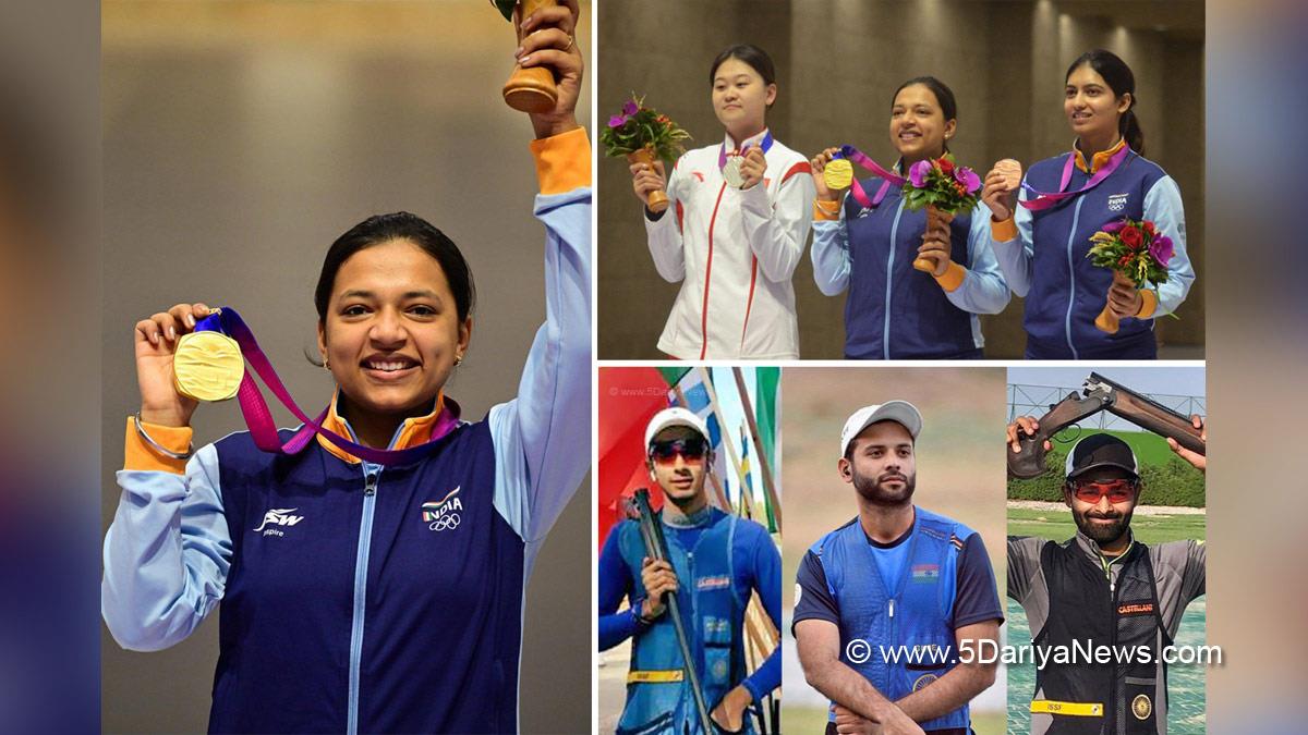 Sports News, Sift Kaur Samra, Asian Games, Angad Vir Singh Bajwa, Gurjoat Singh Khangura, Asian Games at Hangzhou, Hangzhou