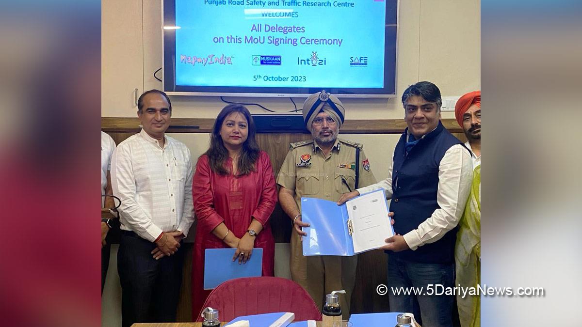 AS Rai, Additional Director General of Police, ADGP Traffic, Road Safety and Traffic Research Centre, Rohan Verma, SAFE Society, Memoranda of Understanding, MOU, Chandigarh  