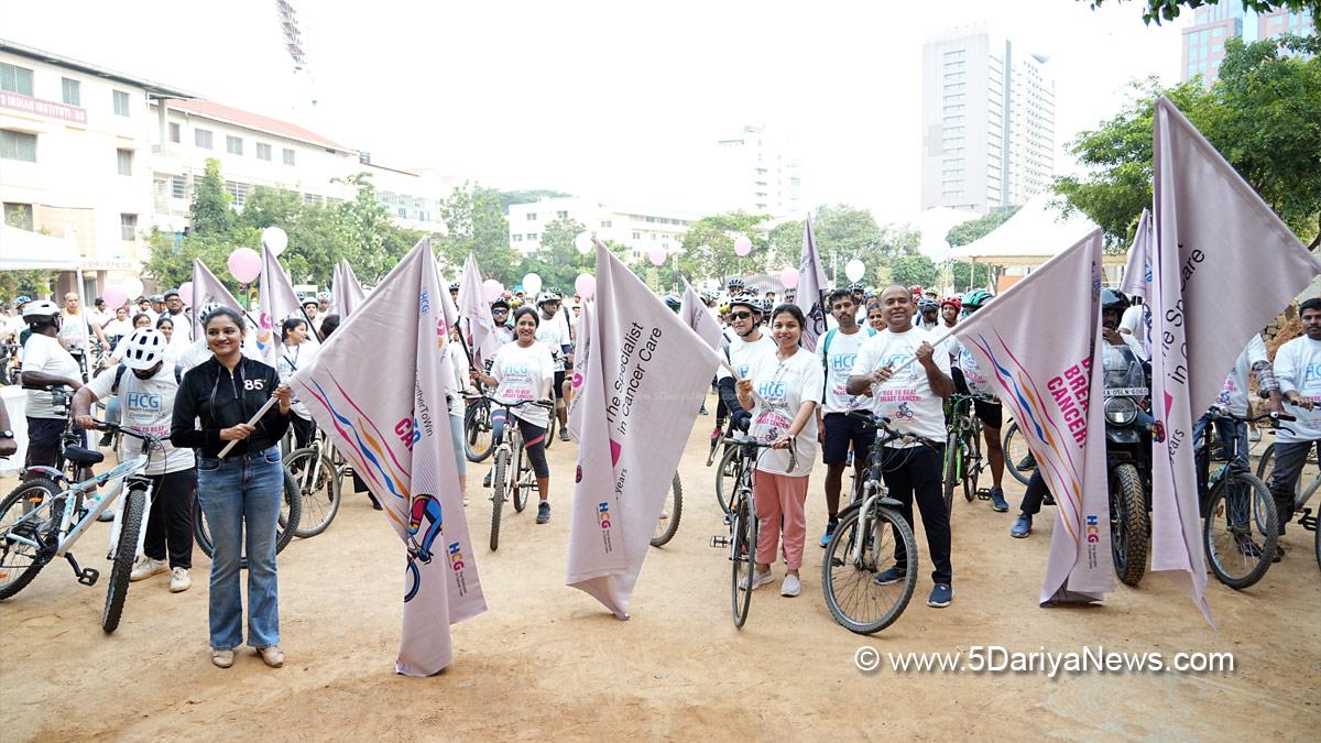 Health, HCG Cancer Hospital Bangalore, HCG Cancer Hospital, Bangalore, Ride to Beat Breast Cancer, Neravanda Chetticha Prema, Ranjani Raghavan, Manisha Kumar, Karnataka, Dr. Mahesh Bandimegal, Dr. Krithika Murugan