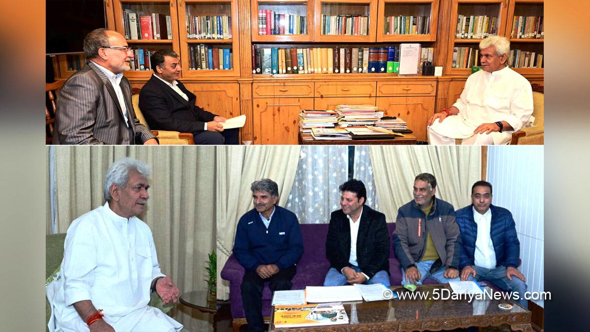 Manoj Sinha, Lieutenant Governor J&K, Raj Bhavan, Srinagar, Kashmir, Jammu And Kashmir, Jammu & Kashmir, Kashmir Chamber of Commerce and Industry, Manzoor Pakhtoon