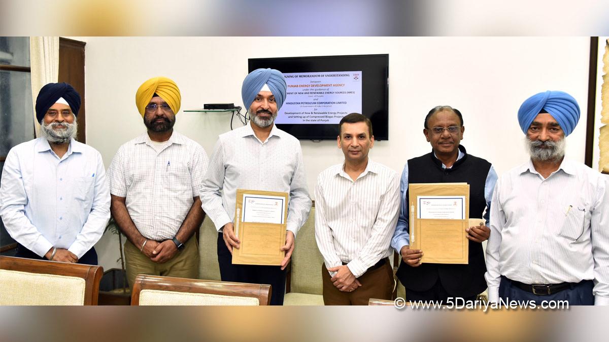 Punjab Energy Development Agency, PEDA, Hindustan Petroleum Corporation Limited, HPCL, Dr. Amarpal Singh, Compressed Biogas, Shuvendu Gupta, Dr. Ravi Bhagat