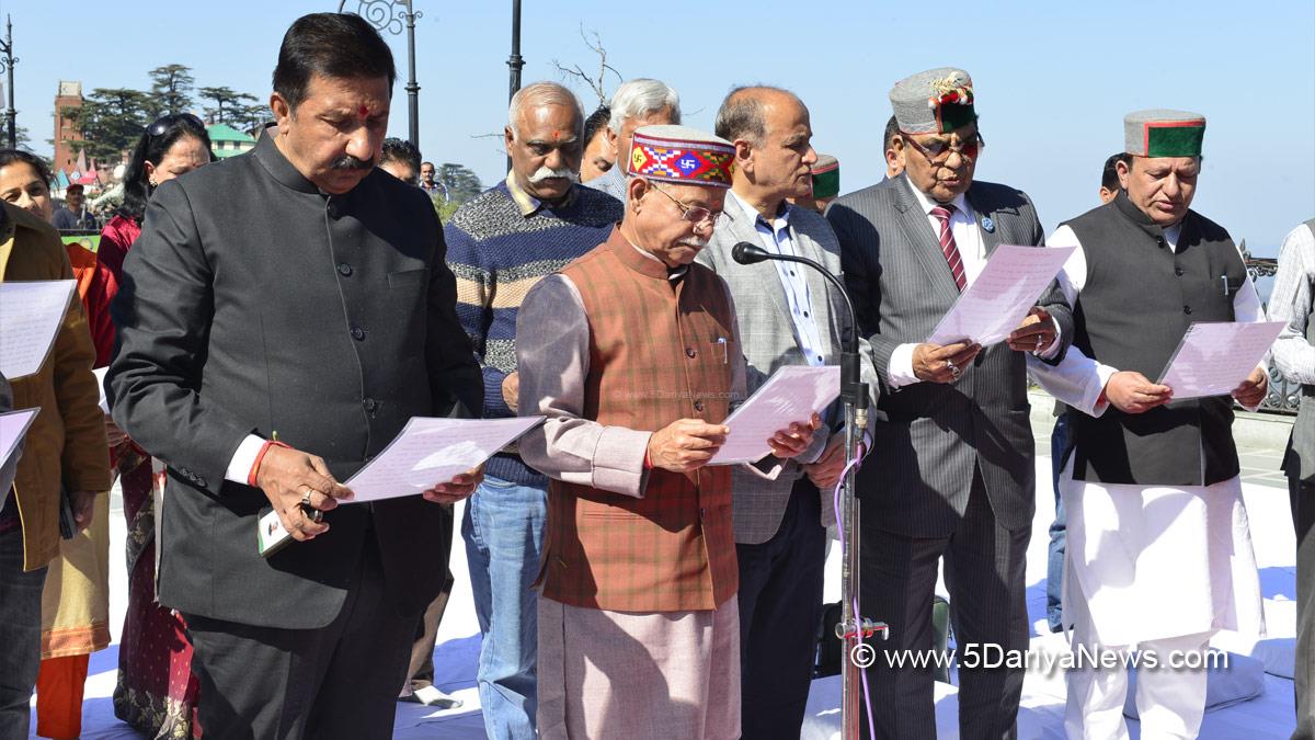 Shiv Pratap Shukla, Himachal Pradesh, Himachal, Bharatiya Janata Party, BJP, BJP Himachal, Shimla, Raj Bhawan,Mukesh Agnihotri,Dhani Ram Shandil 