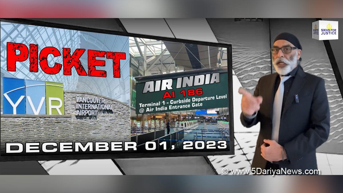 Crime News World, Gurpatwant Singh Pannun, Air India Flights, Air India Flights Picket, Picket Air India Flights, Picket Air India Flights Gurpatwant Singh Pannun, Gurpatwant Singh Pannun Picket Air India Flights
