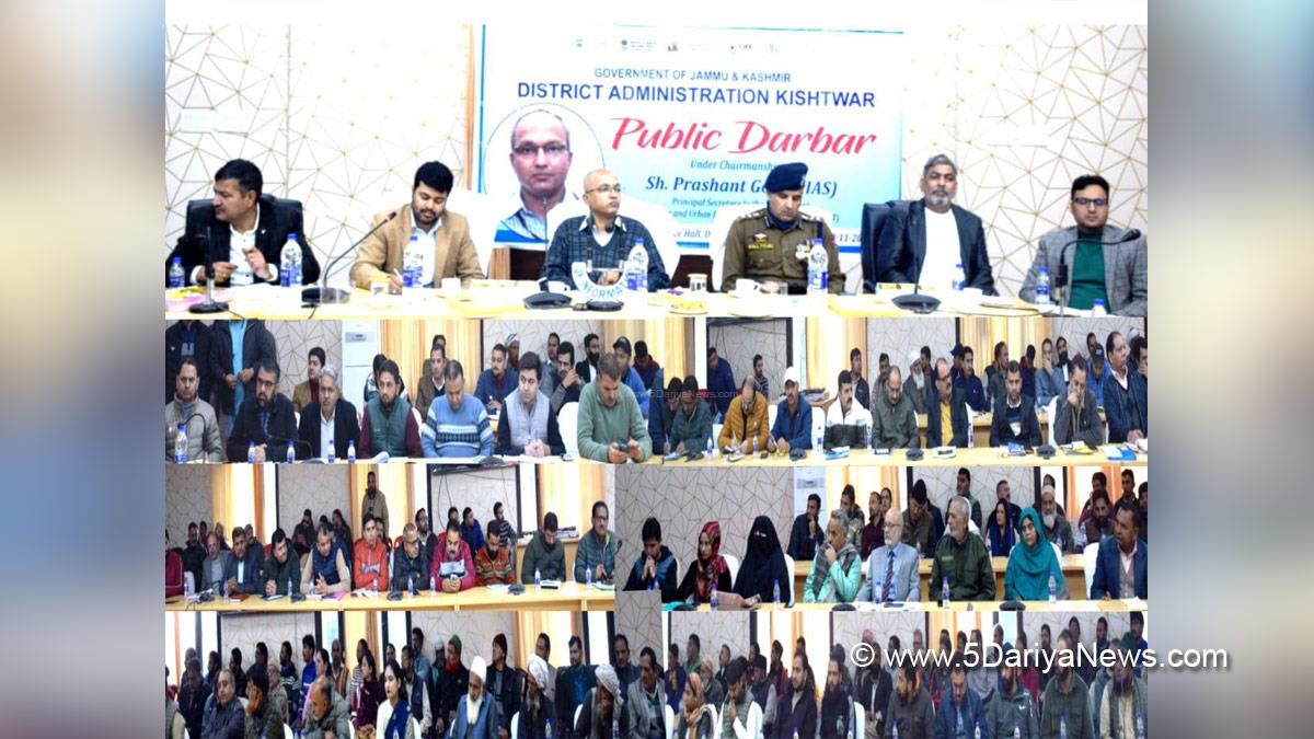 Kishtwar, Prashant Goyal, Principal Secretary, Housing & Urban Development Department, Kashmir, Jammu And Kashmir, Jammu & Kashmir