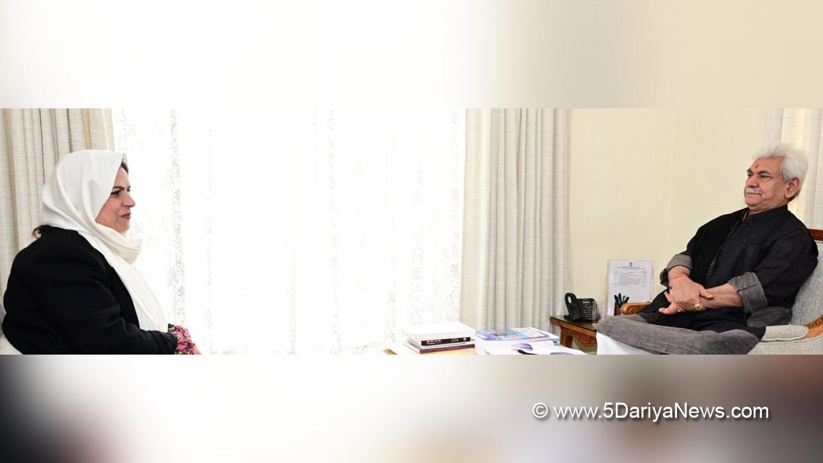 Manoj Sinha, Lieutenant Governor J&K, Raj Bhavan, Jammu, Srinagar, Kashmir, Jammu And Kashmir, Jammu & Kashmir, Safina Baig