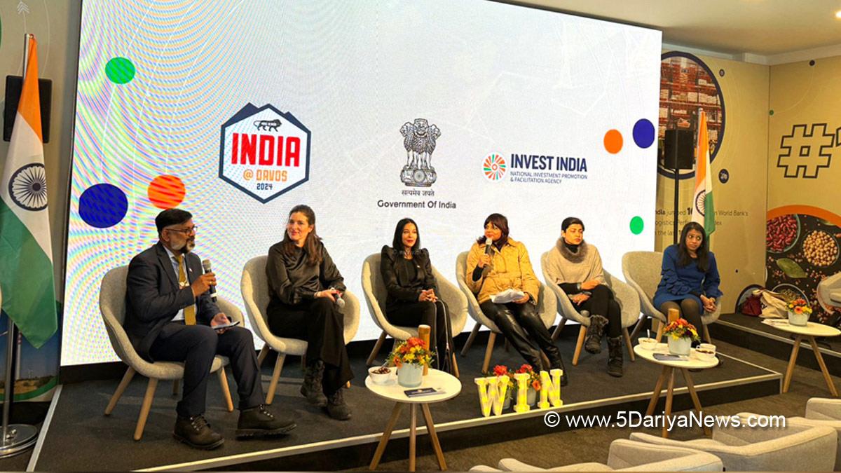 Invest India at Davos 2024,Sanskriti Thakur, World Economic Forum 2024, Davos 2024, Komal Sharma, Aarti Gupta, Santhosh Jayaram, Isabella Grosmaitre