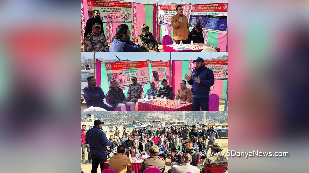Kishtwar, MVD Kishtwar, Kashmir, Jammu And Kashmir, Jammu & Kashmir, District Administration Kishtwar, Motor Vehicles Department Kishtwar, National Road Safety Month, Mohammed Saleem Manhas