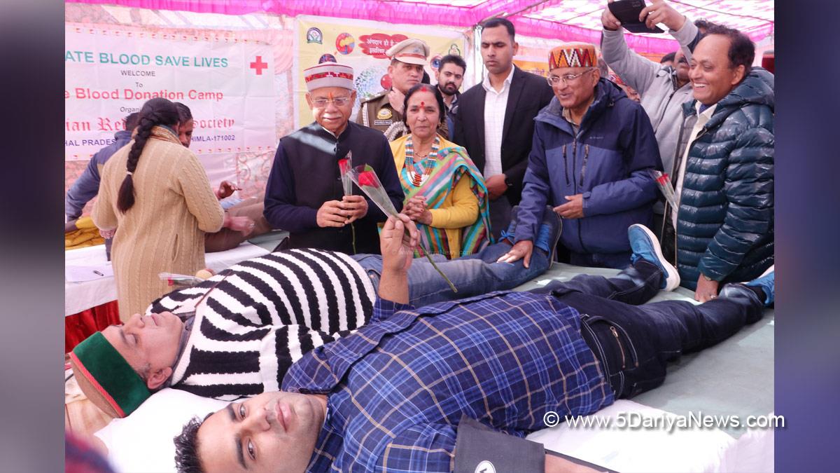 Shiv Pratap Shukla, Himachal Pradesh, Himachal, Bharatiya Janata Party, BJP, BJP Himachal, Shimla, Raj Bhawan,Umang Foundation, State Red Cross Society, Ram Lalla Pran Pratishtha, Janaki Shukla, Blood Donation Camp, Blood Camp
