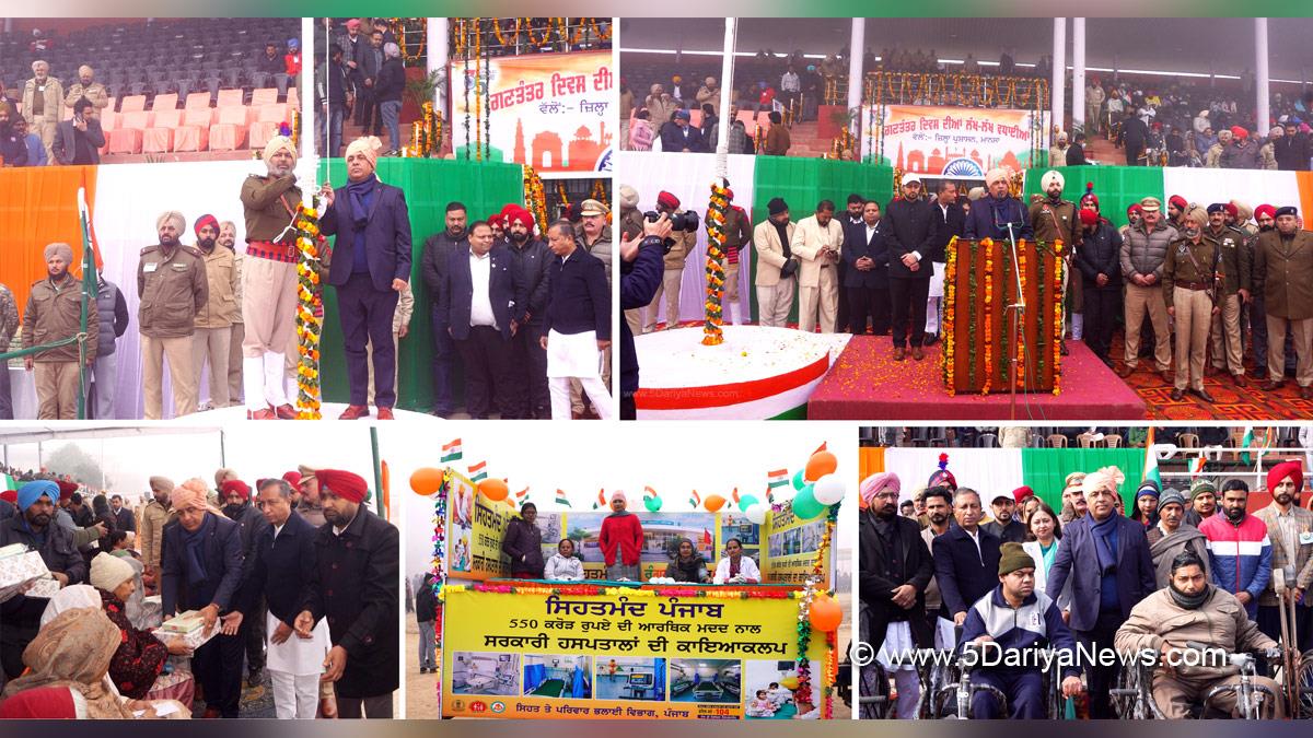 Bram Shanker Jimpa, AAP, Aam Aadmi Party, Aam Aadmi Party Punjab, AAP Punjab, Government of Punjab, Punjab Government, Dr. Vijay Singla, DC Mansa, Deputy Commissioner Mansa, Paramvir Singh, 75th Republic Day, Republic Day 2024, Republic Day of India, Indian Republic Day, 26 January 2024